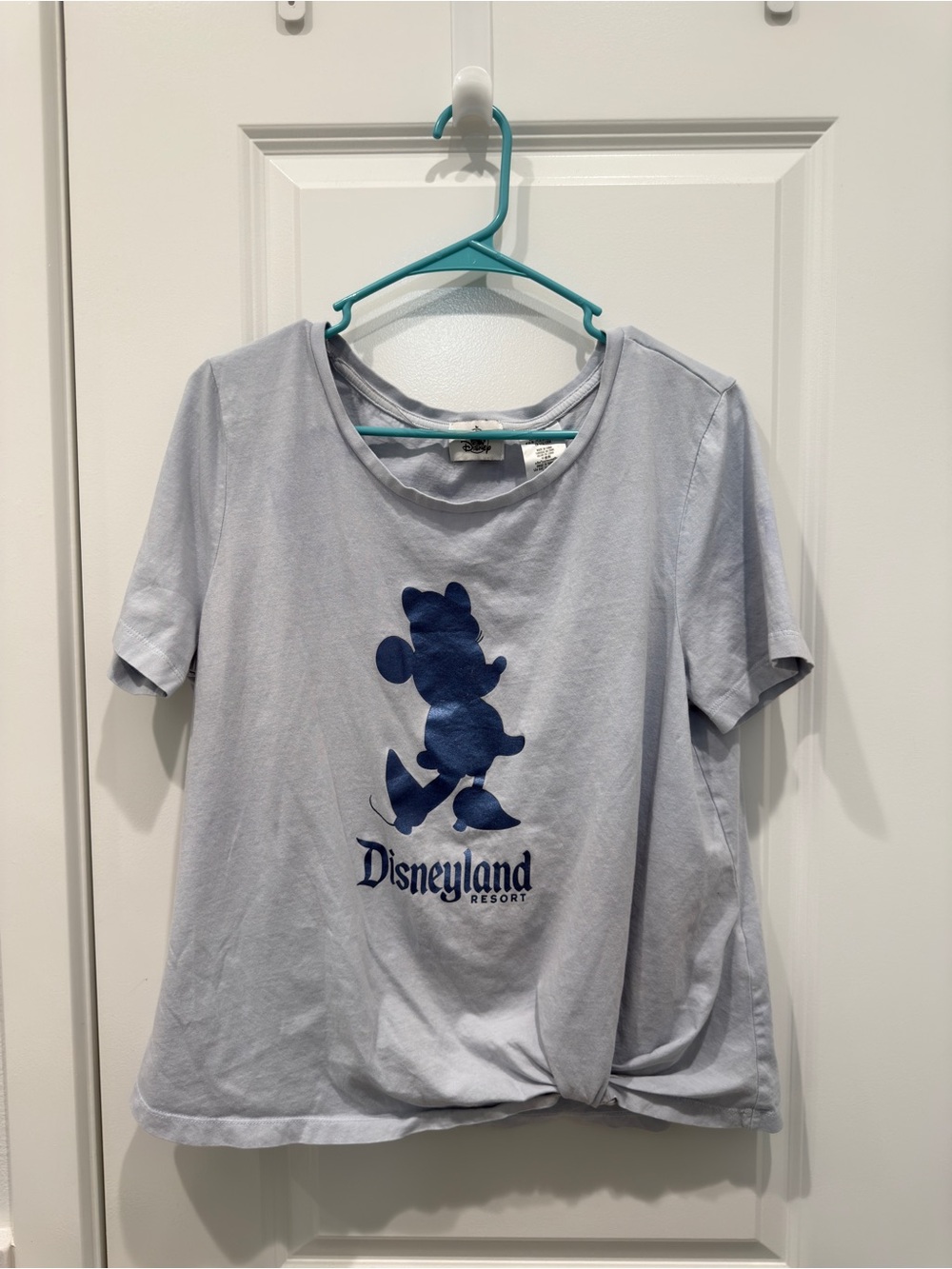Disney Light Blue Tee with Navy Minnie Mouse Silhouette